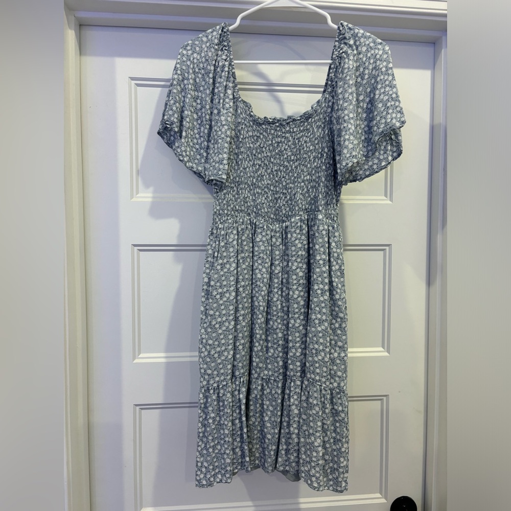 Floral Blue Mini Dress